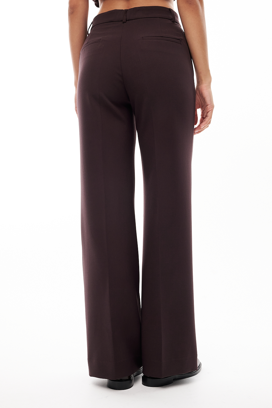 OTTOD'AME  Брюки VALERIA прямого кроя в оттенке горького шоколада