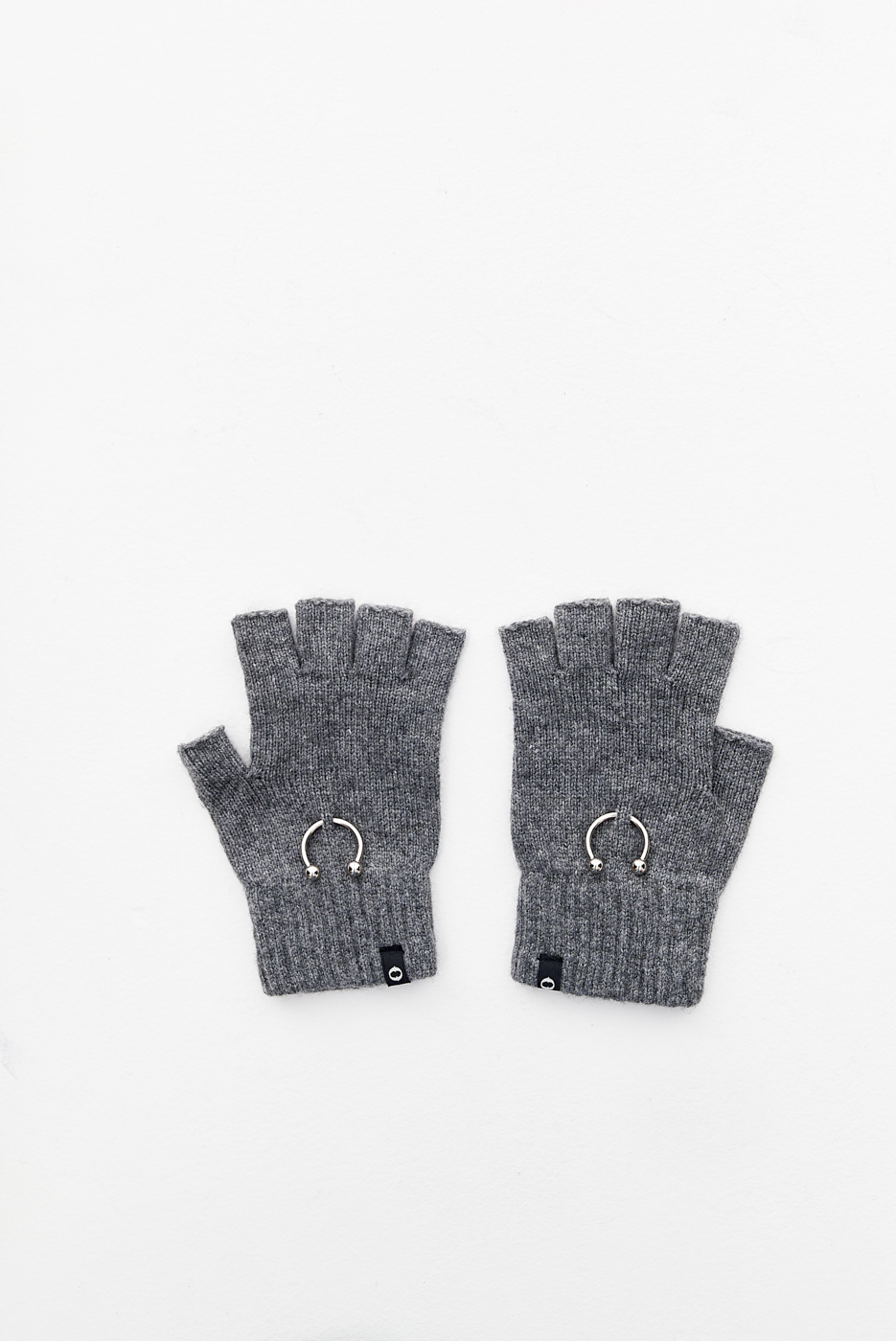 OTTOD'AME  Митенки из бленда кашемира и шерсти оттенка серый меланж