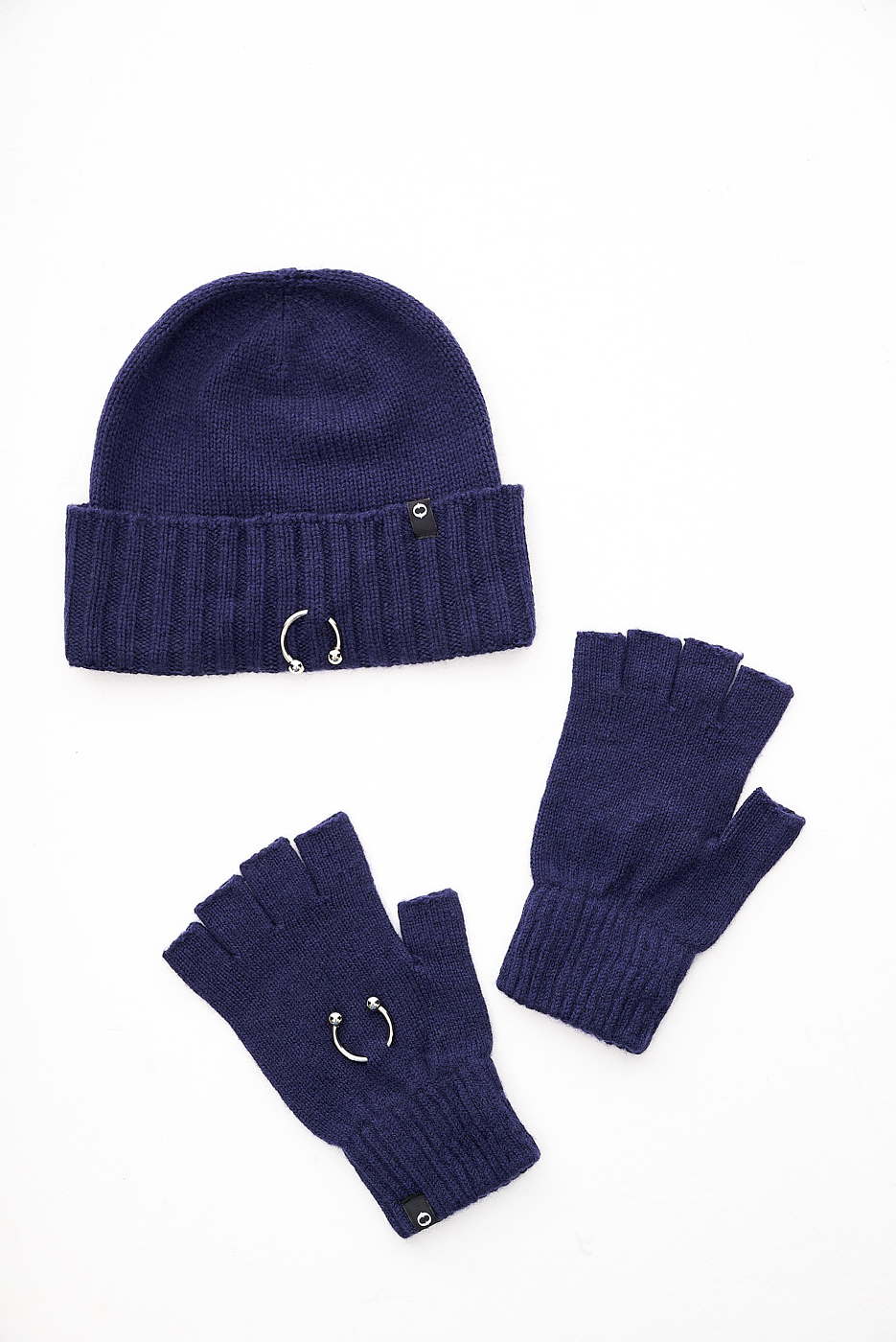 OTTOD'AME  Митенки из бленда кашемира и шерсти оттенка navy blue