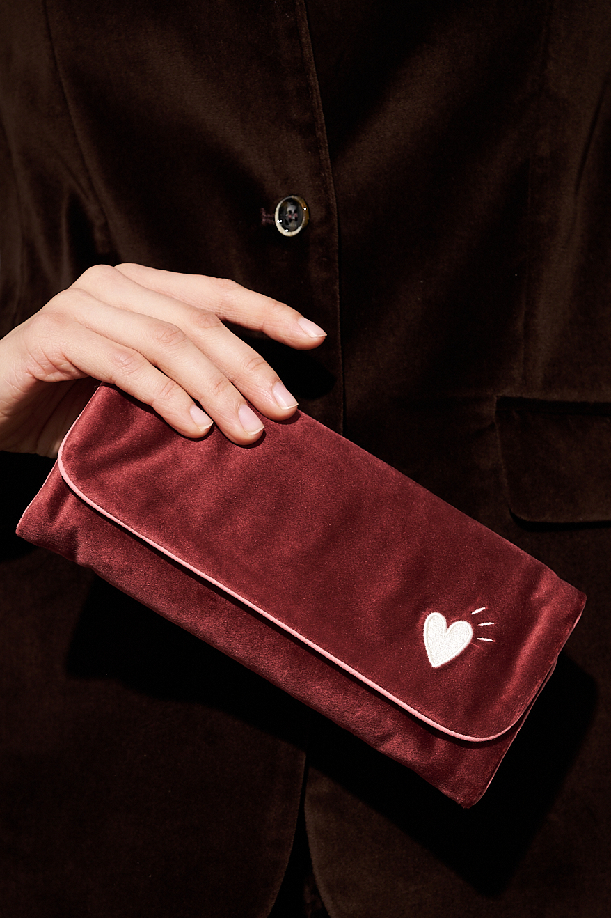 JF STORE JF STORE special Travel-чехол для украшений из бархата оттенка бордо с фирменной вышивкой