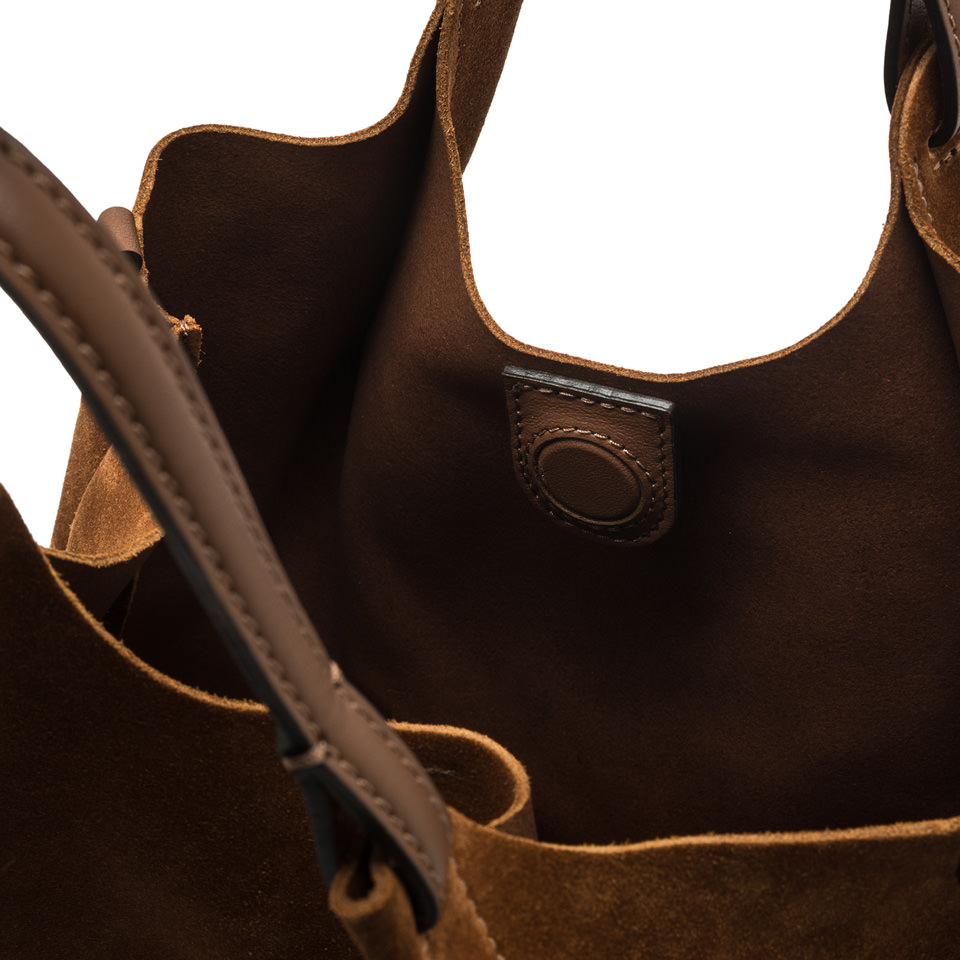 GIANNI CHIARINI Сумка DUA из  бархатистой замши  оттенка коньяка