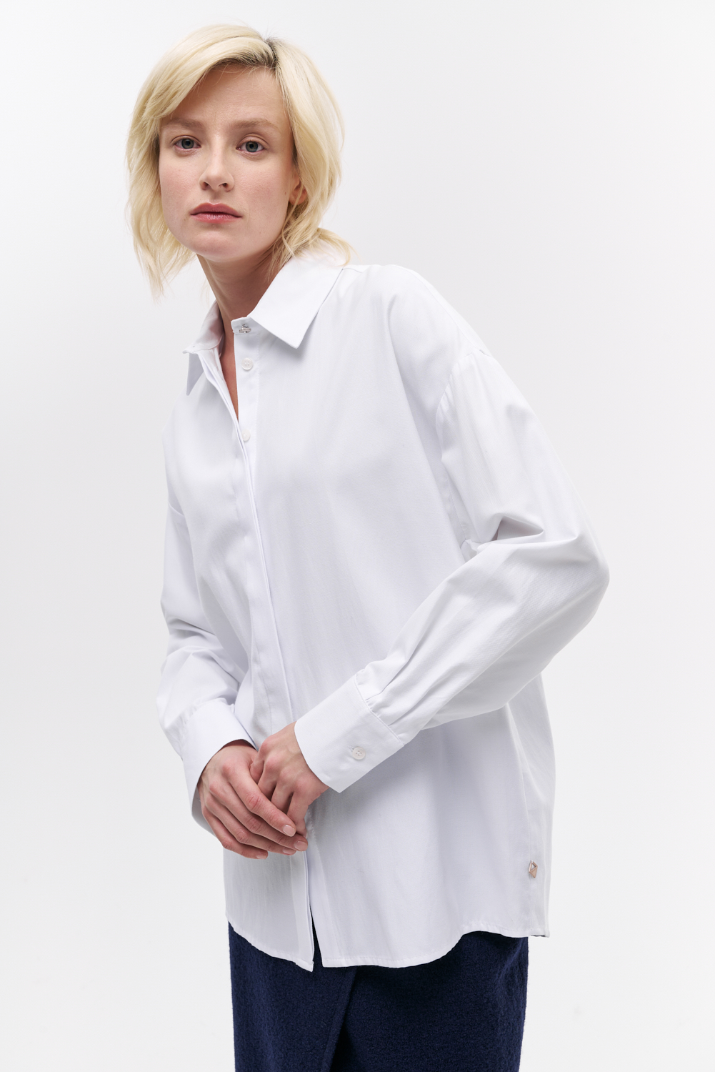 MEME ROAD Рубашка навыпуск из белоснежного хлопка-пике