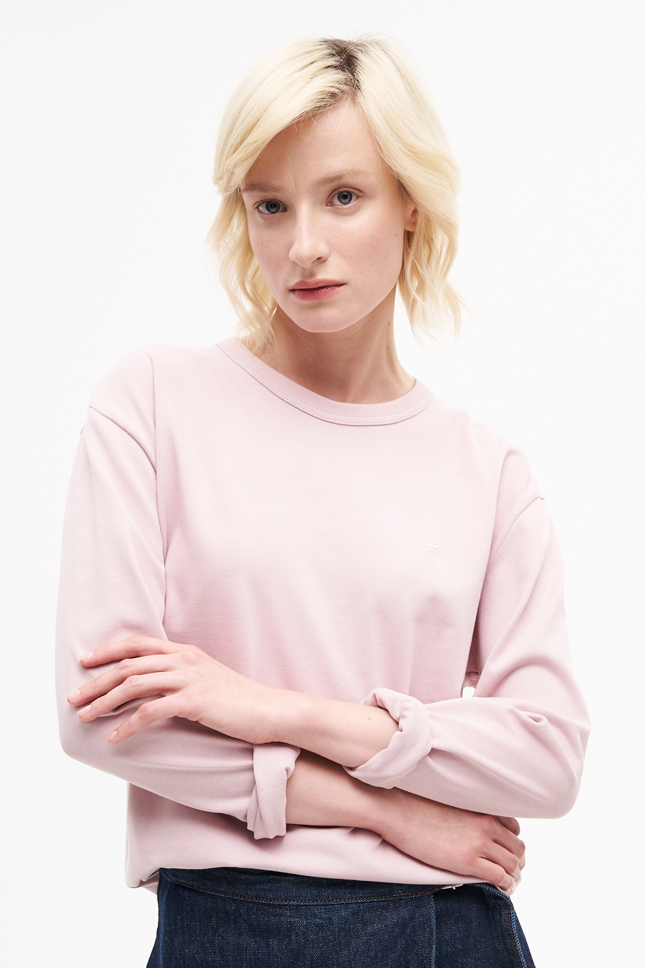 TELA Лонгслив из органического хлопка розового цвета
