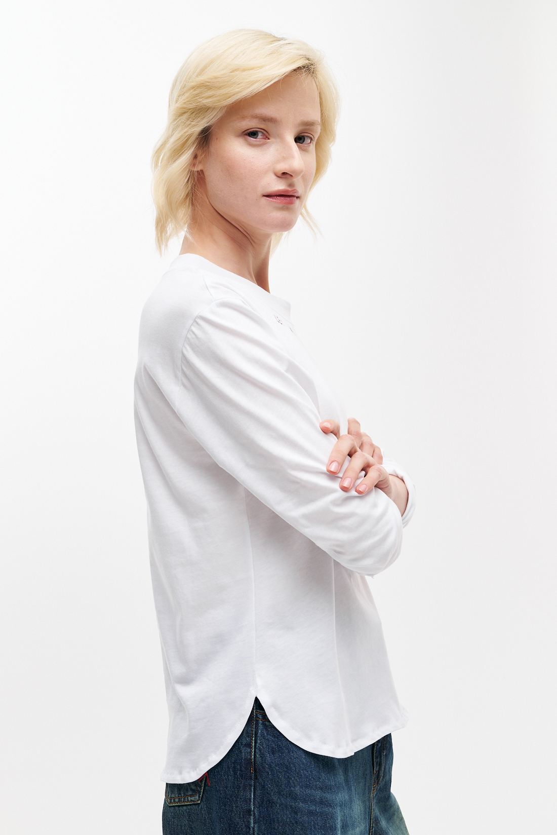 MERCÍ Лонгслив из  органического хлопка с принтом  ‘let me see you’