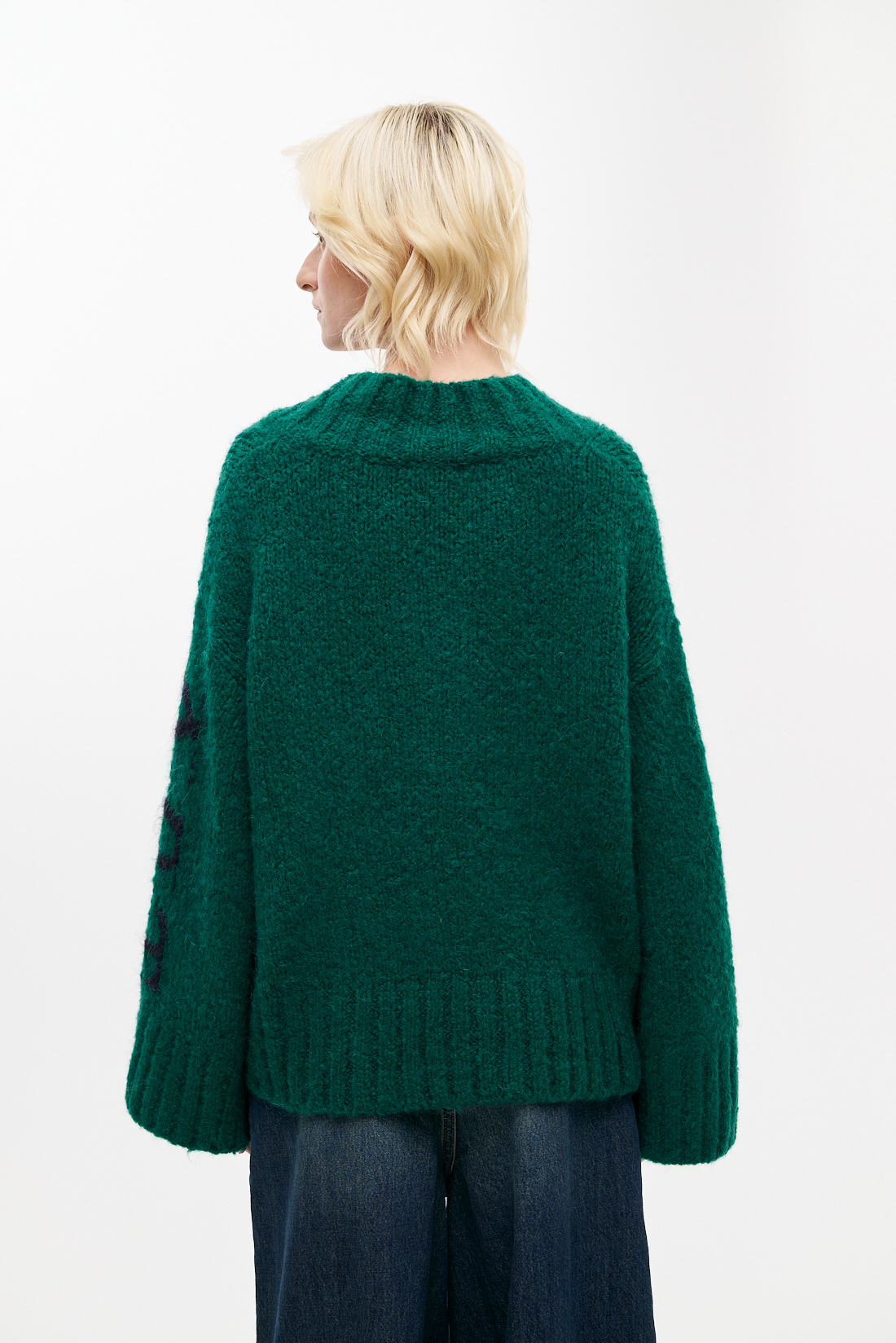 MERCÍ Свитер оверсайз из премиальной шерсти альпака оттенка изумруд  ART