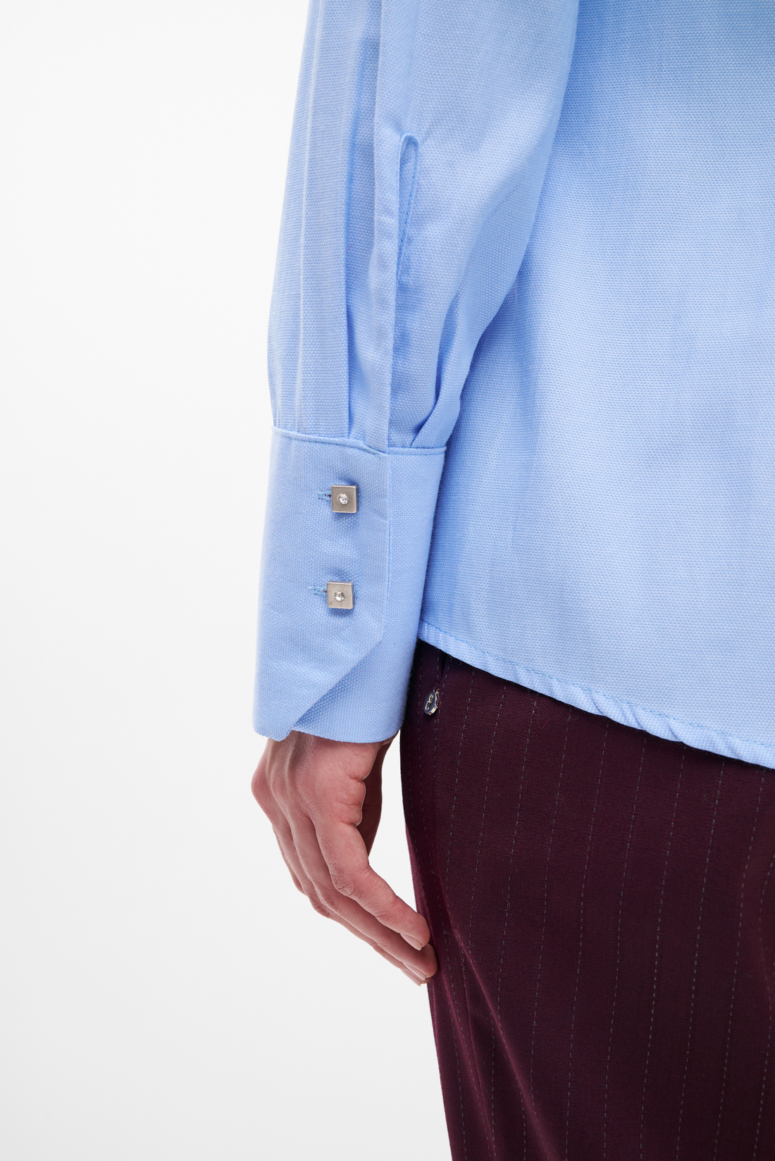 MEME ROAD Рубашка навыпуск из голубого хлопка-пике