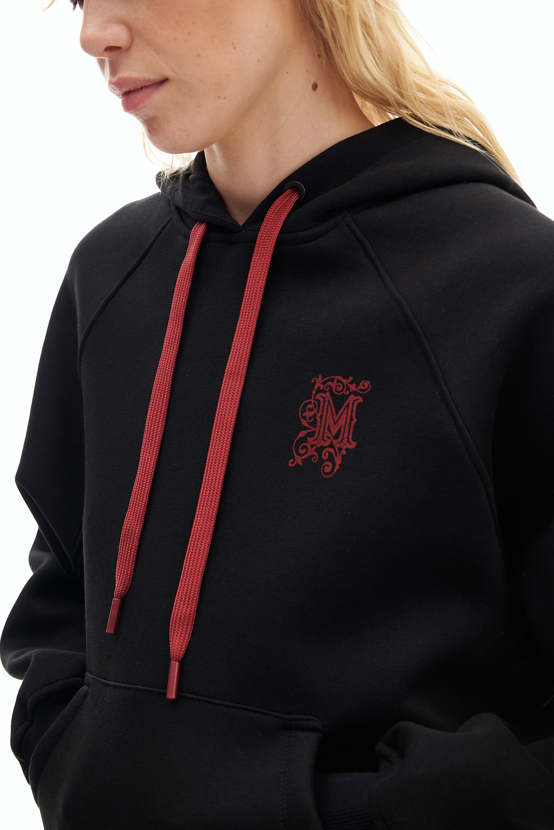 MEME ROAD Свитшот из утепленного футера черного цвета