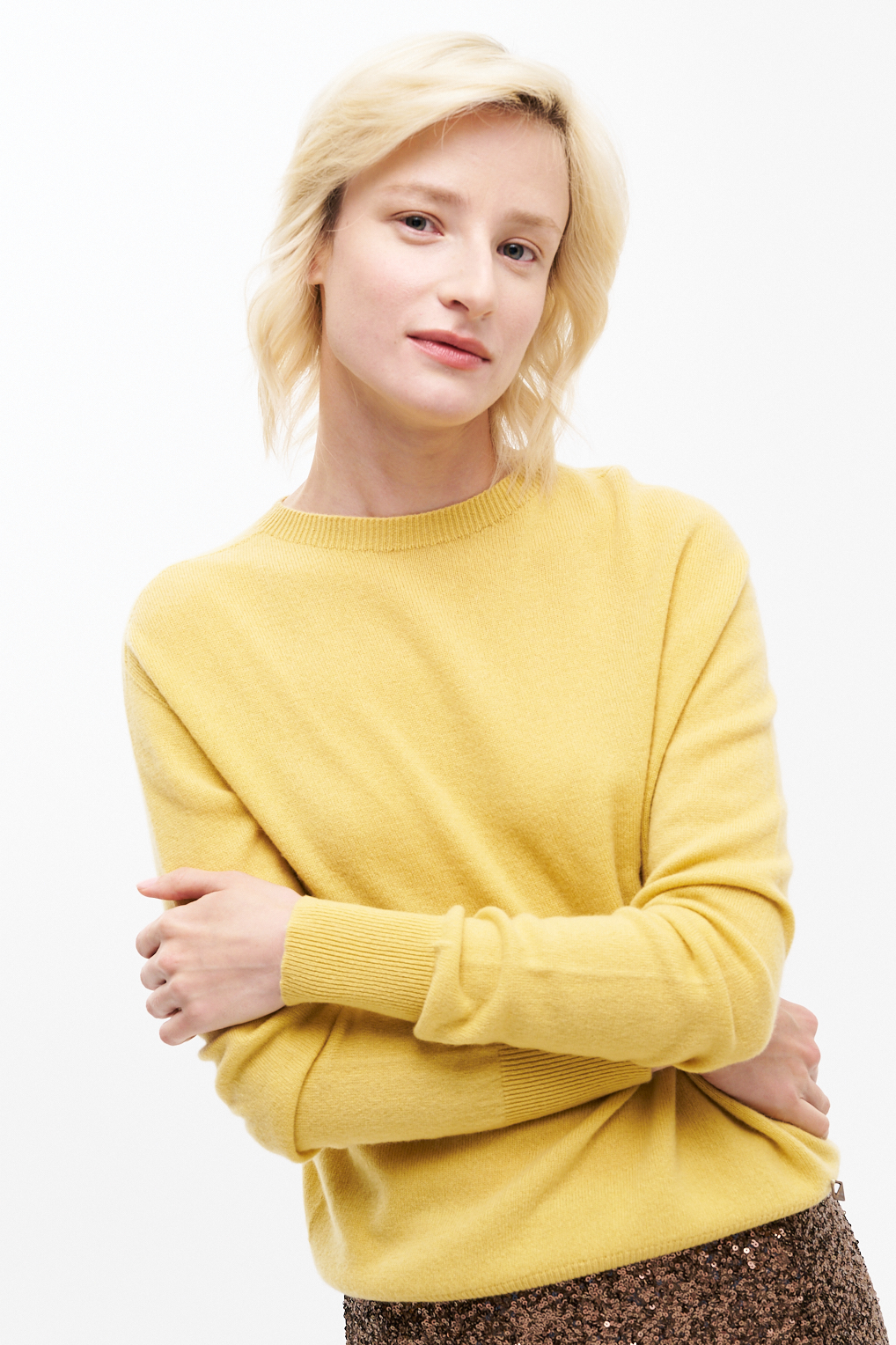 MEME ROAD Свитер из нежной шерсти оттенка горчицы