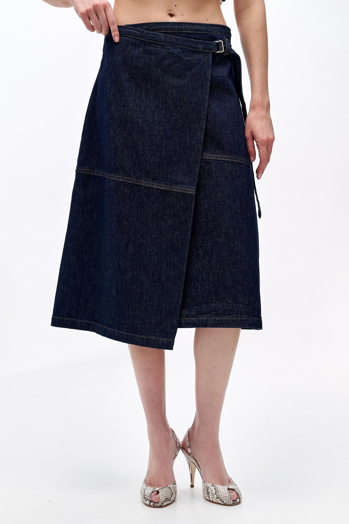 TELA Юбка на запáх из премиального крафтового денима