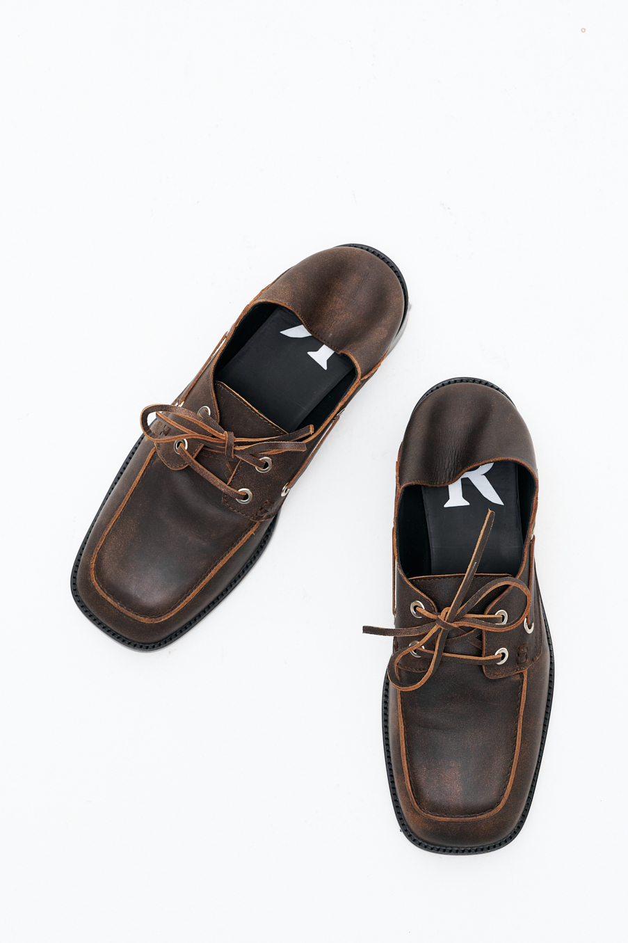 ROSEANNA Лоферы на шнуровке RICKIE из кожи оттенка шоколад с эффектом состаривания