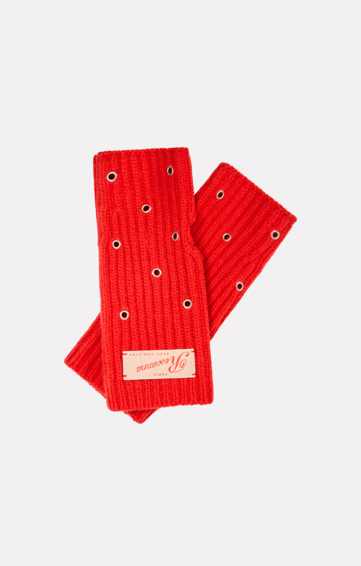 ROSEANNA Митенки из бленда кашемира и шерсти оттенка rouge декорированные металлическими люверсами