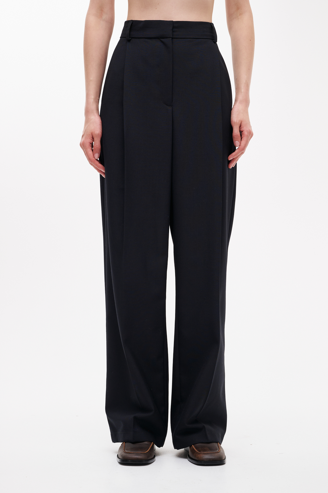 ROSEANNA Брюки-палаццо OSCAR с архитектурными складами из костюмной шерсти