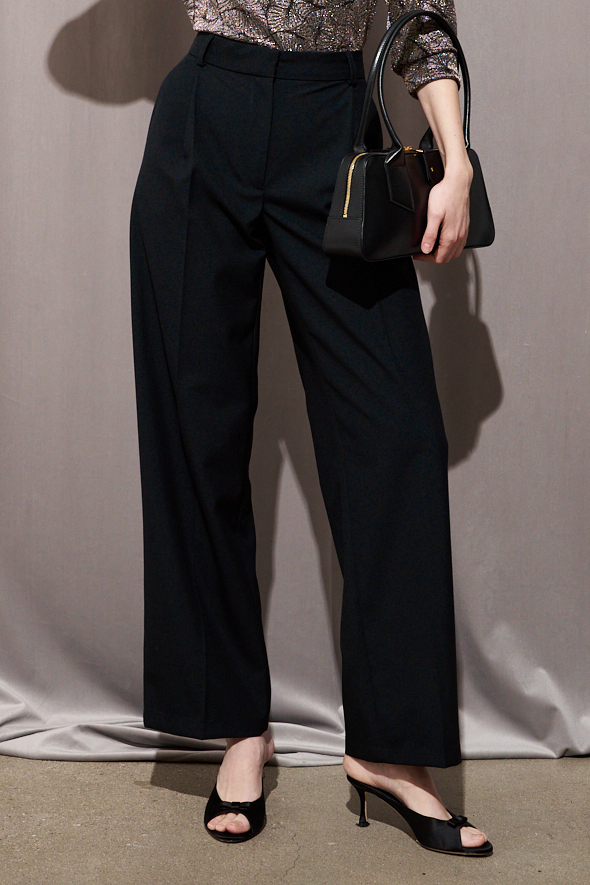 ROSEANNA Брюки-палаццо OSCAR с архитектурными складами из костюмной шерсти