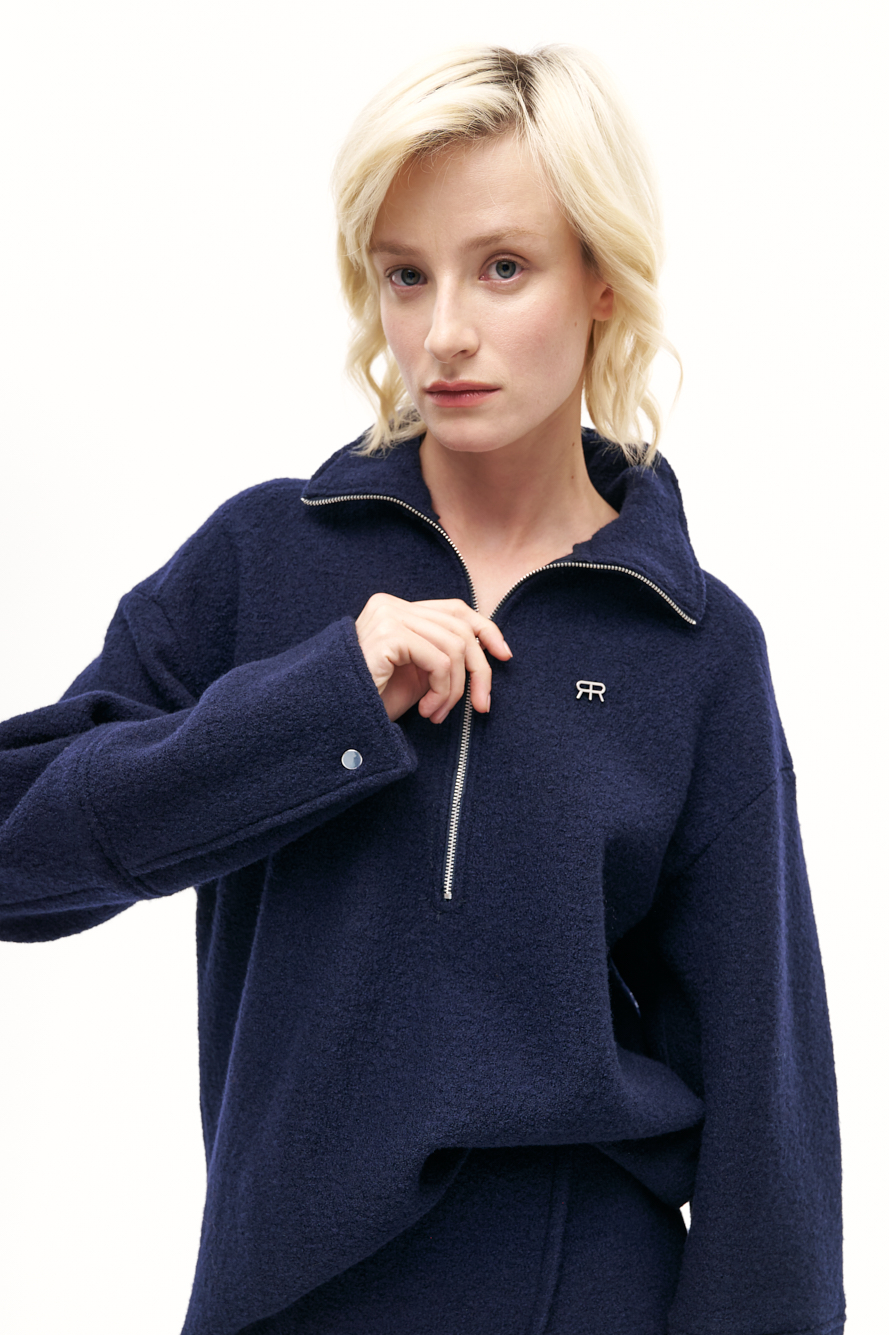 ROSEANNA Анорак MILLIE из фактурной шерсти букле оттенка navy blue