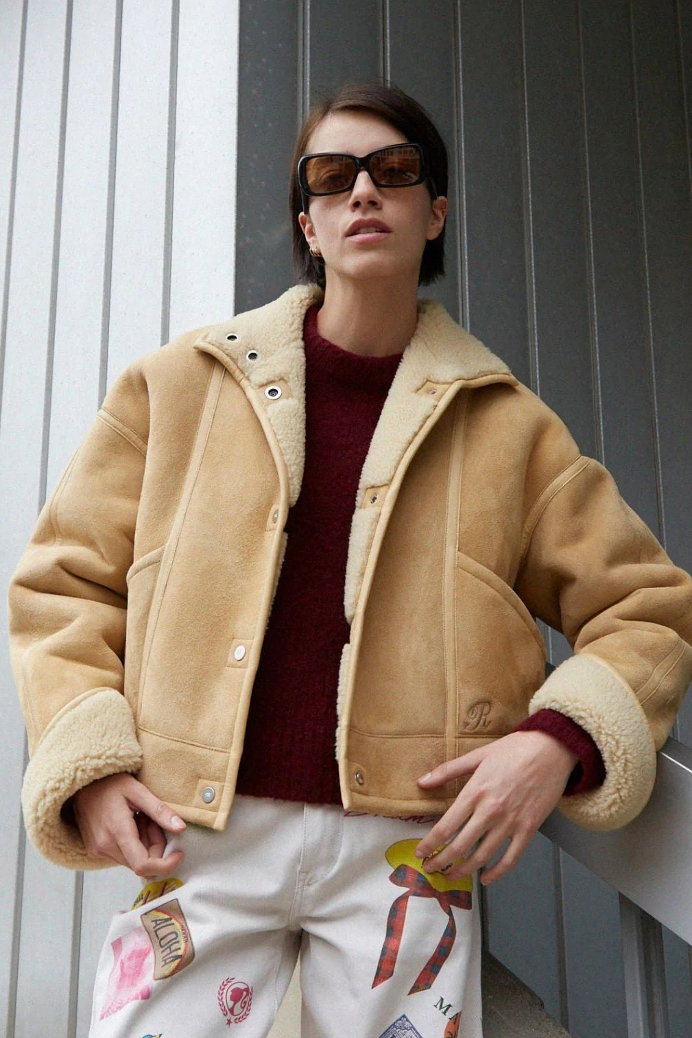 ROSEANNA  Дубленка-авиатор из натуральной овчины