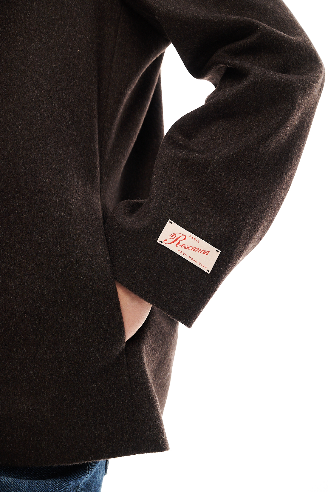 ROSEANNA  Жакет KAIA c шалевым воротником из премиальной костюмной  шерсти оттенка горького шоколада