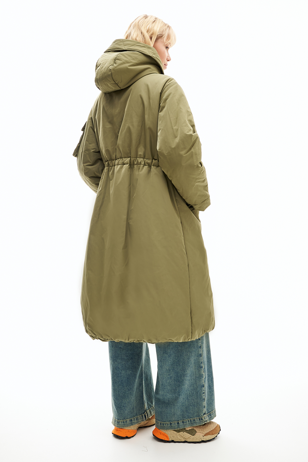 OOF WEAR Парка на регулируемой кулиске с капюшоном из технологичного нейлона оттенка оливы