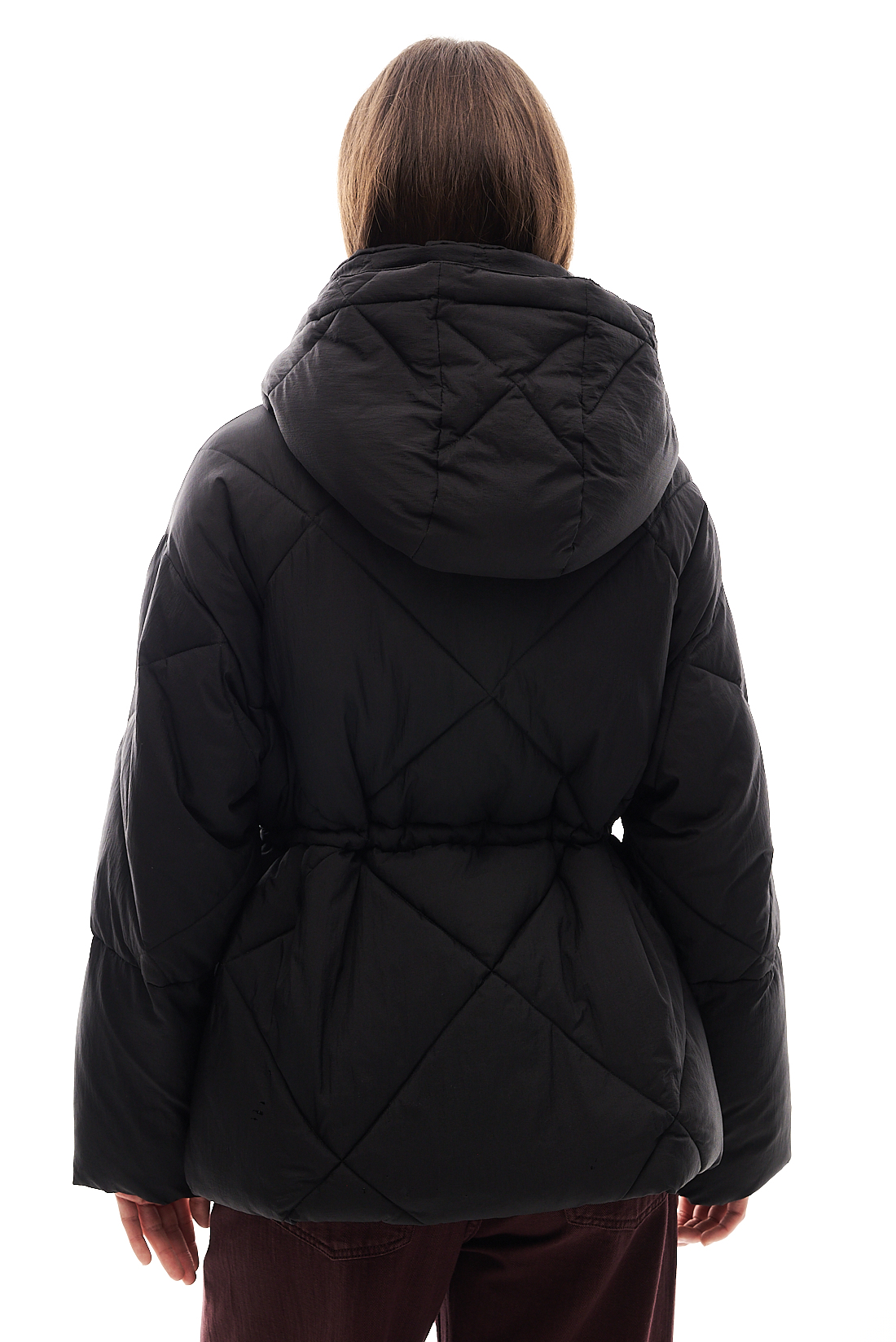 OOF WEAR Пуховик средней длины на регулируемой кулиске из технологичного нейлона черного цвета