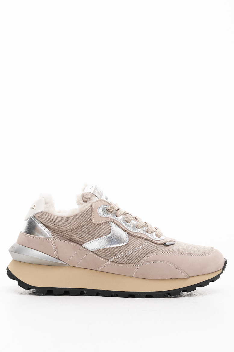 VOILE BLANCHE Кроссовки QUARK Hype из нубука с кашемировыми вставками на меху овчины