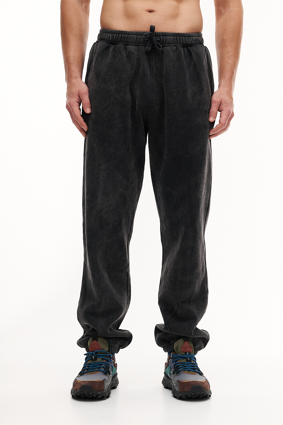 MC2 SAINT BARTH Джоггеры из зимнего  футера оттенка графит с винтажным стираным эффектом