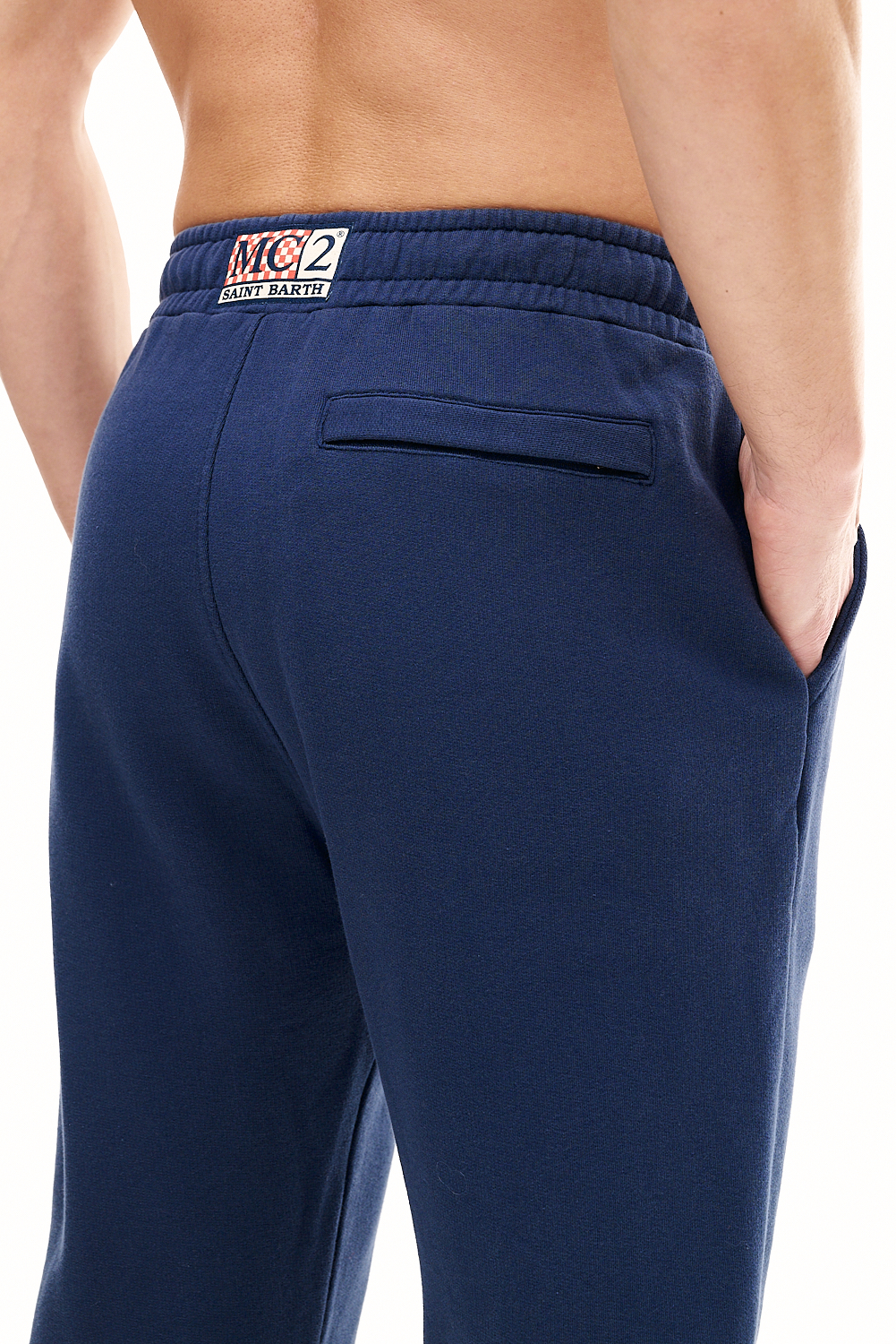 MC2 SAINT BARTH Джоггеры из зимнего футера оттенка navy blue