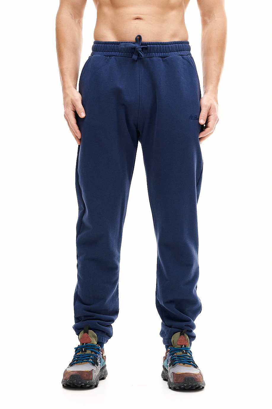 MC2 SAINT BARTH Джоггеры из зимнего футера оттенка navy blue