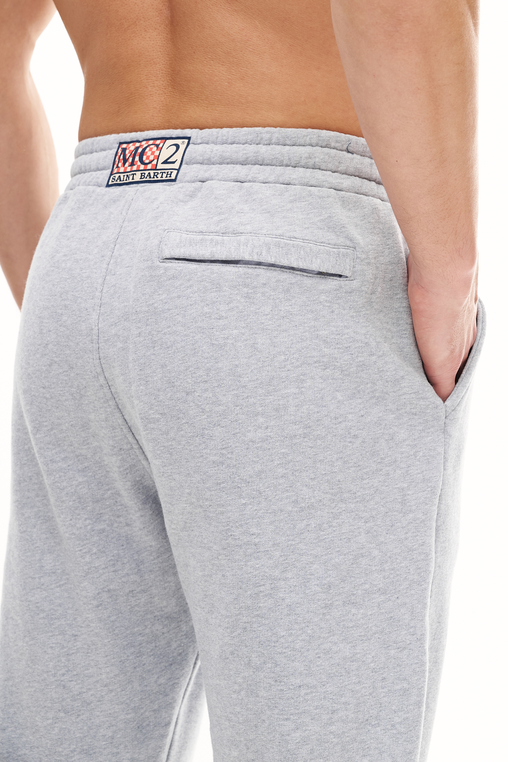 MC2 SAINT BARTH  Джоггеры из зимнего футера серо-меланжевого оттенка