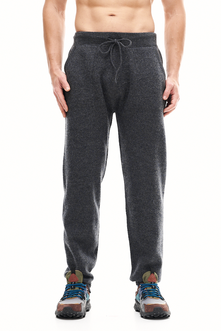 MC2 SAINT BARTH Джоггеры из премиальной шерсти lana cotta с накладными карманами на шнурке