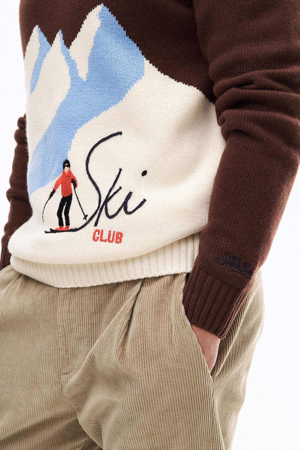 MC2 SAINT BARTH  Пуловер из бленда кашемира и шерсти ‘Alpes Ski Club’