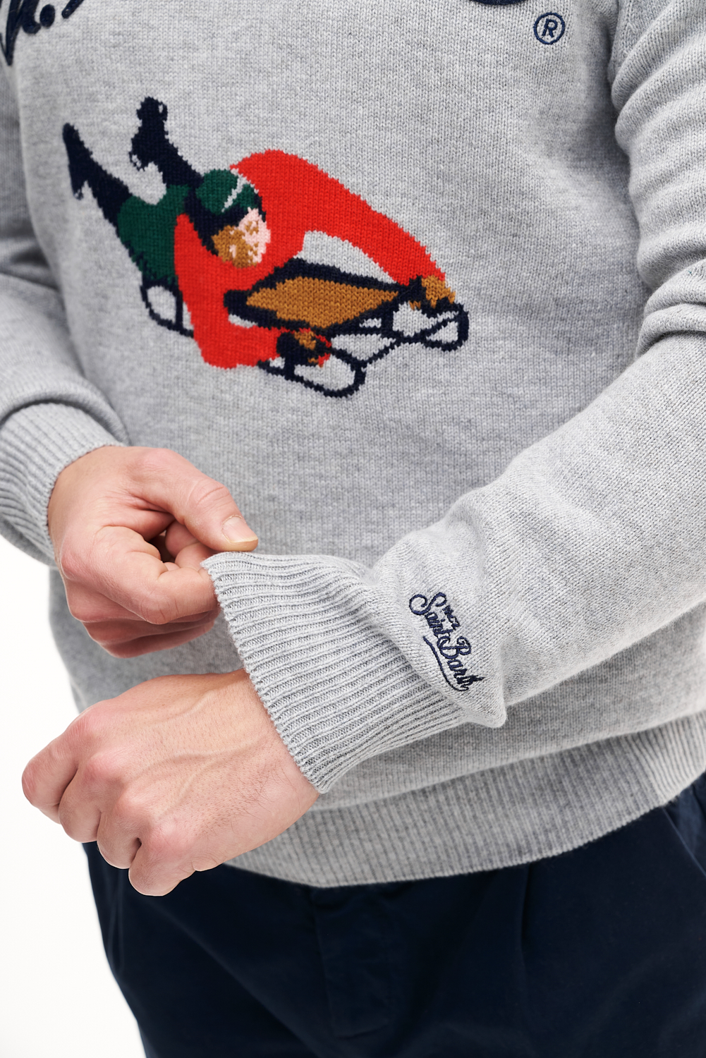 MC2 SAINT BARTH  Пуловер из бленда кашемира и шерсти с аппликацией  ‘St. Moritz’