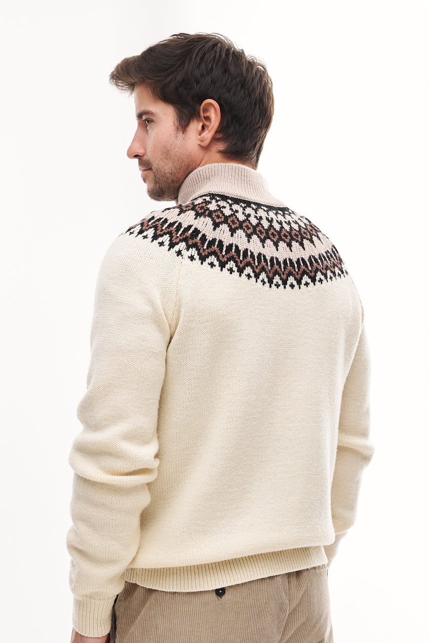 MC2 SAINT BARTH  Свитер со скандинавским рисунком и горловиной с застежкой на молнии