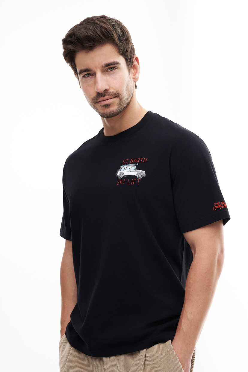 MC2 SAINT BARTH Футболка из плотного зимнего хлопка SKI LIFT