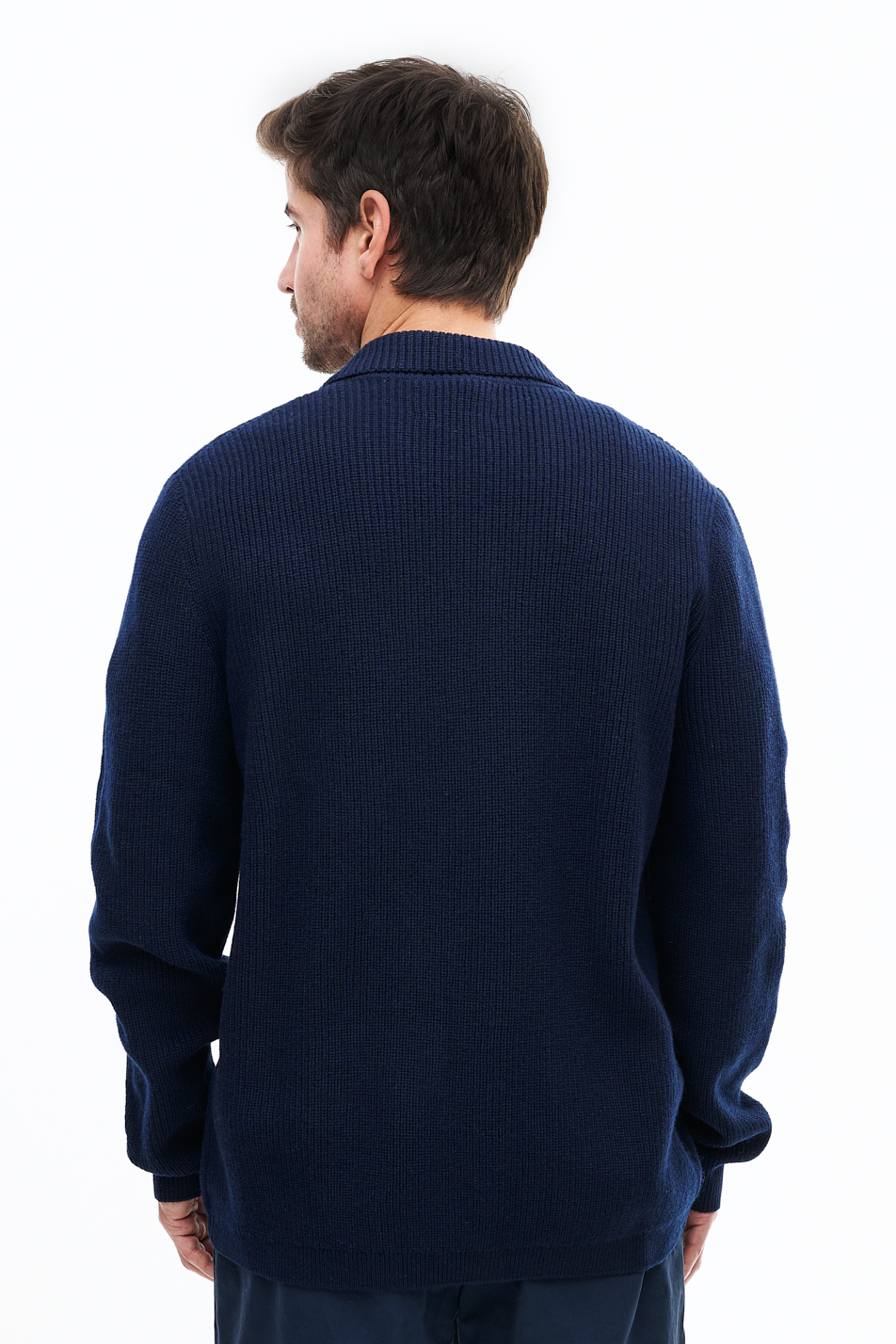 MC2 SAINT BARTH Блейзер крупной вязки из премиальной шерсти оттенка navy blue