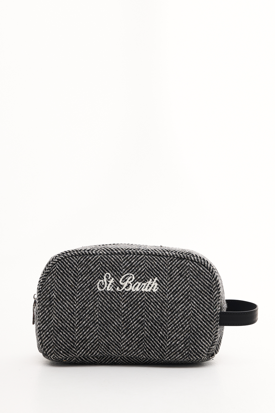 MC2 SAINT BARTH  Косметичка дорожная из твидовой шерсти с рисунком ‘елочка’