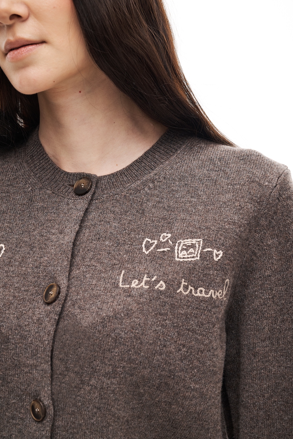 MC2 SAINT BARTH  Кардиган из премиальной шерсти с вышивкой ‘Lets travel’