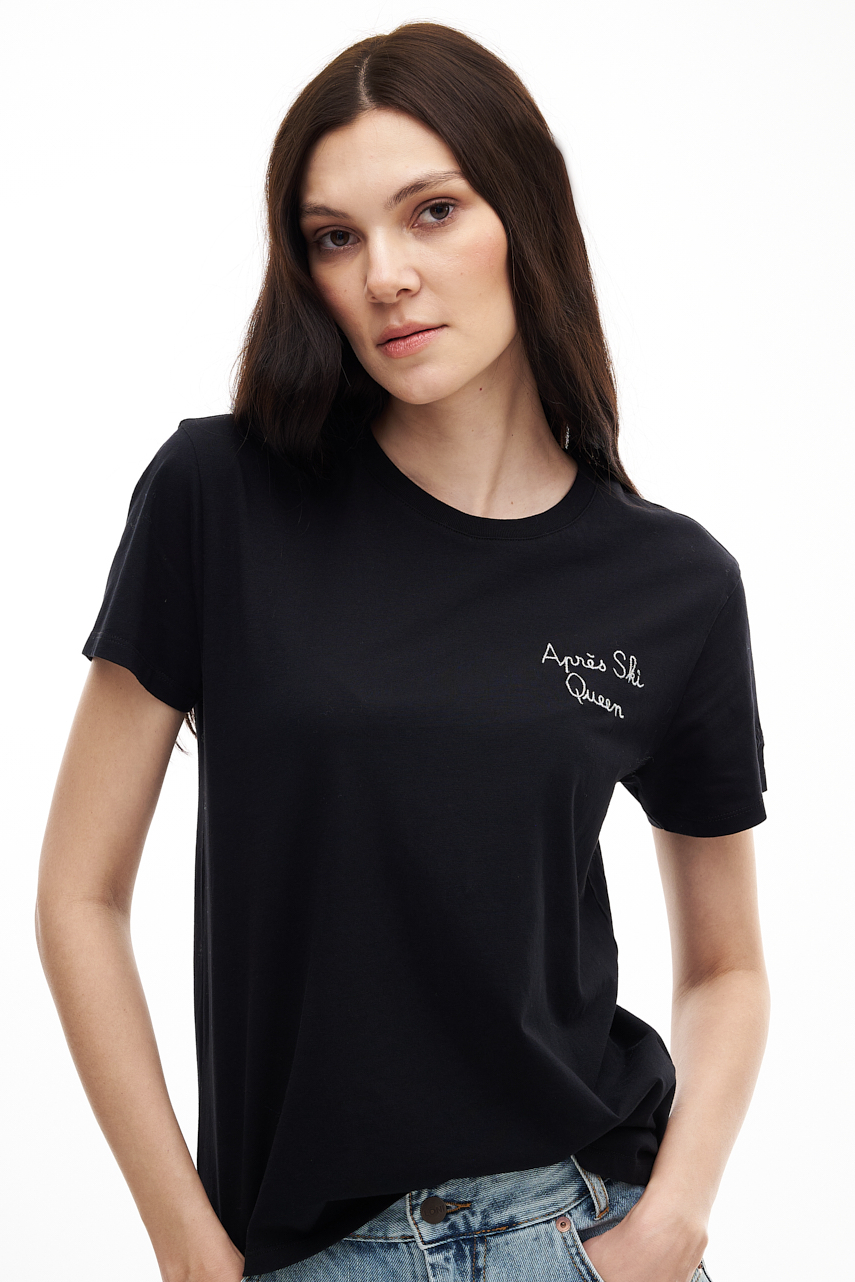 MC2 SAINT BARTH Футболка из премиального хлопка с принтом «Apres Ski Queen»