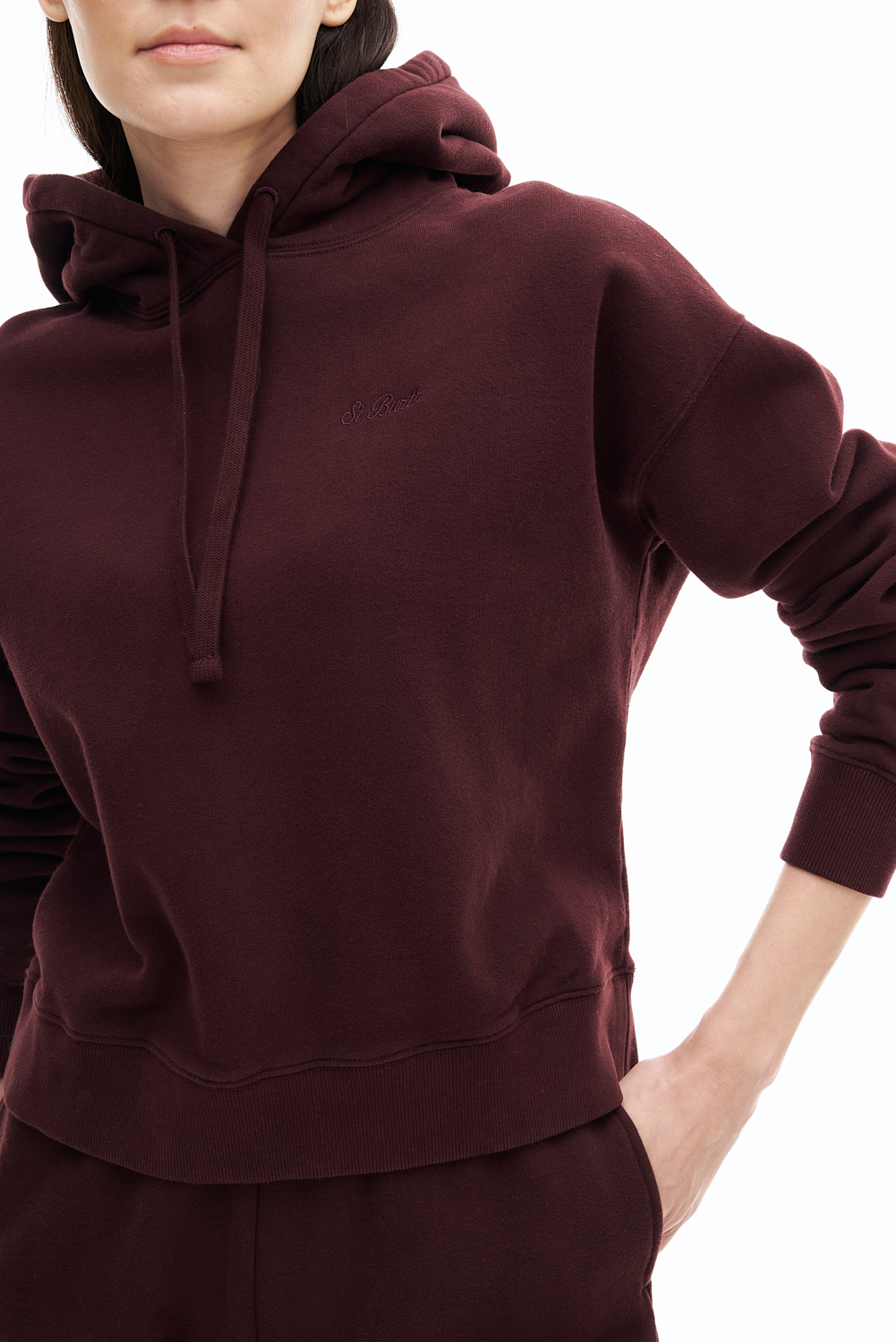 MC2 SAINT BARTH  Худи из зимнего футера оттенка бургундского вина