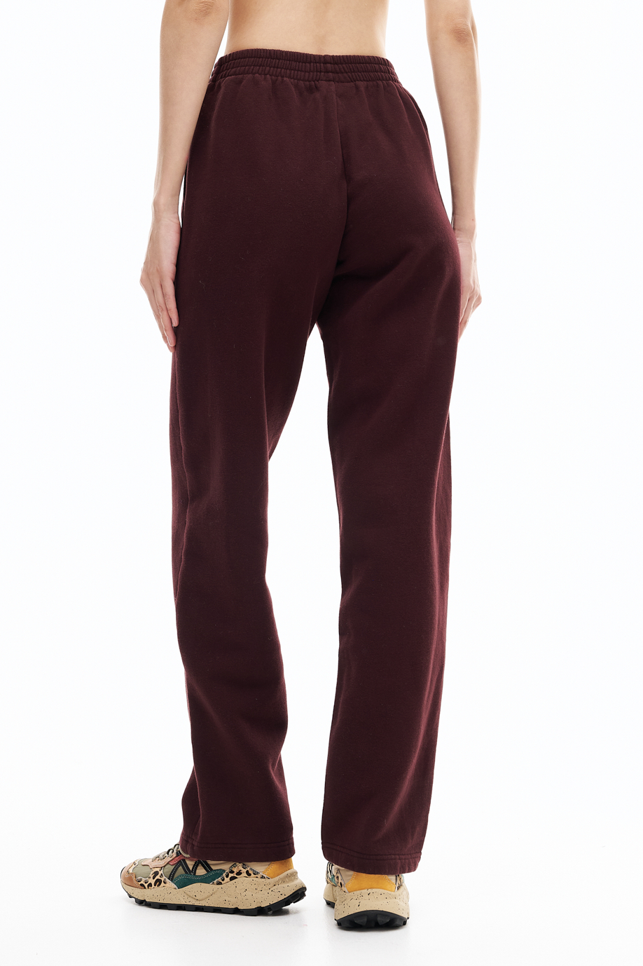 MC2 SAINT BARTH Брюки прямого кроя из зимнего футера оттенка бургундского вина
