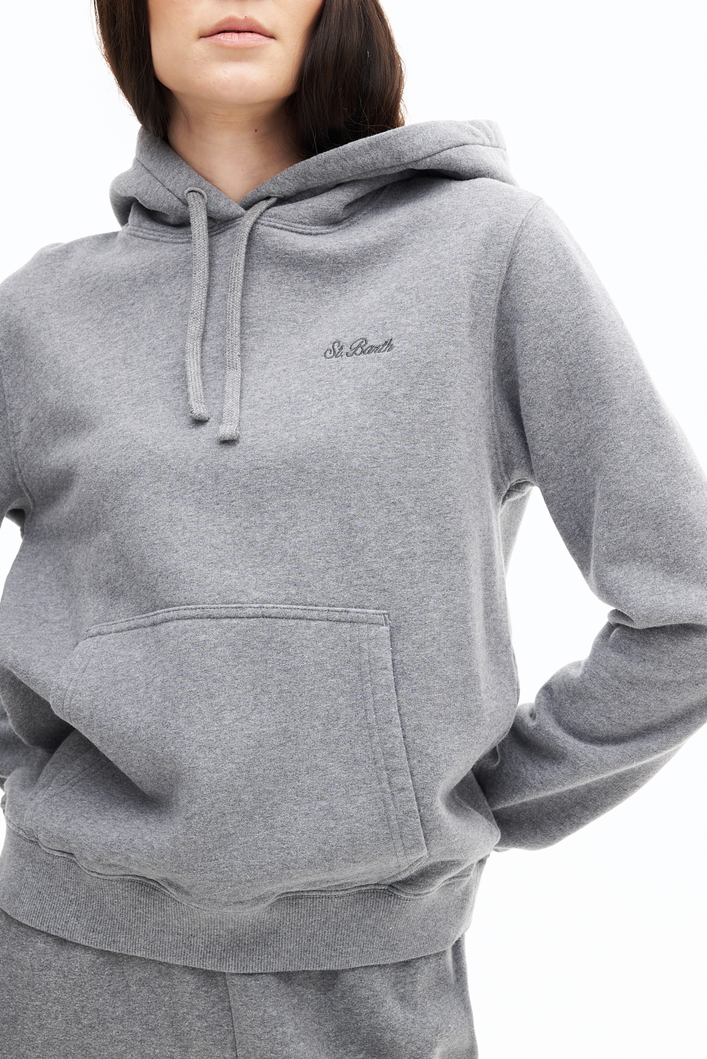 MC2 SAINT BARTH  Худи из зимнего футера в фактуре серого меланжа