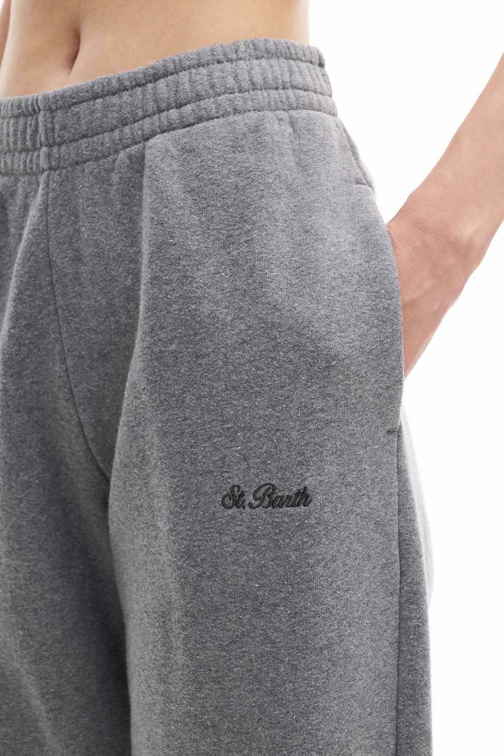 MC2 SAINT BARTH  Джоггеры из зимнего футера в фактуре серого меланжа