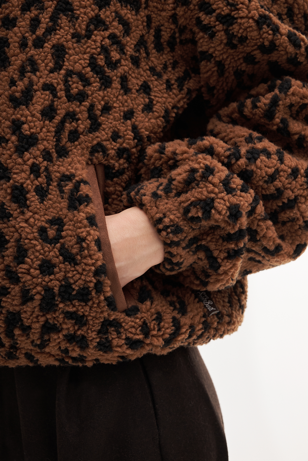 MC2 SAINT BARTH Куртка-флиска из эко-овчины с лео-принтом