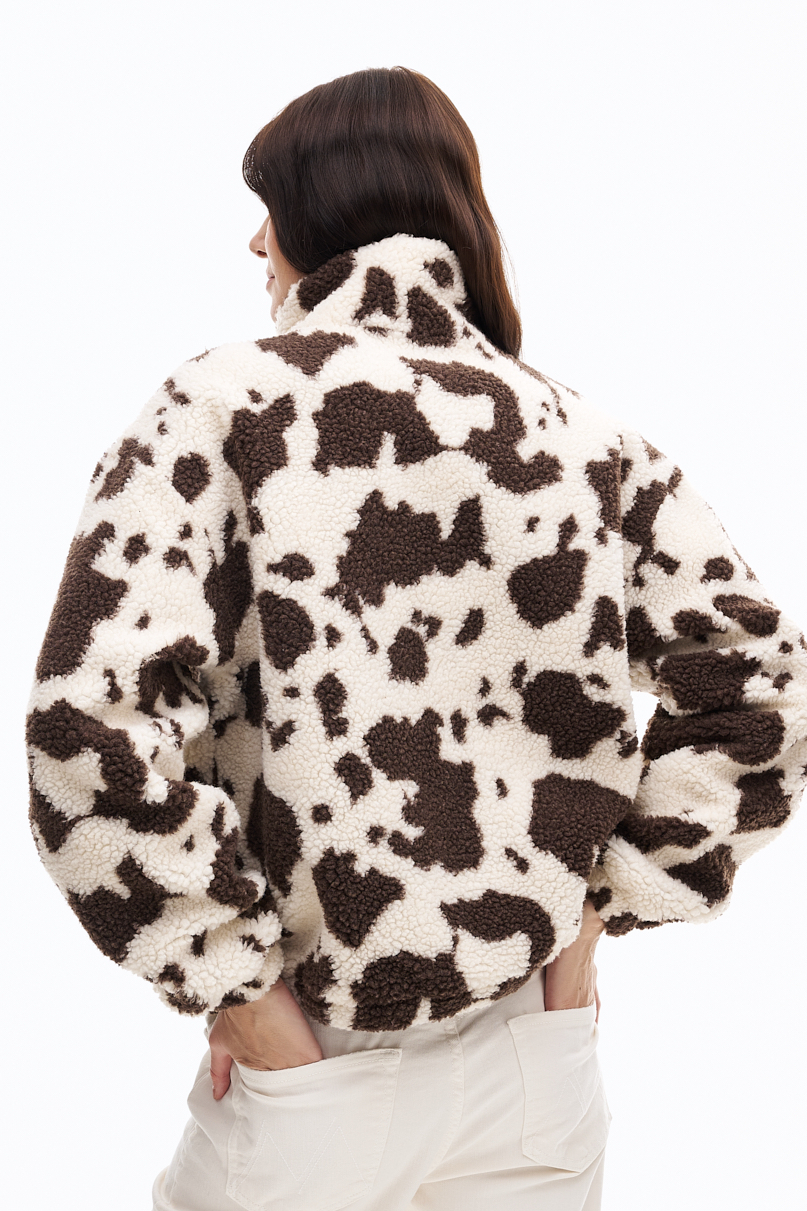 MC2 SAINT BARTH Куртка-флиска из эко-овчины с анималистичным принтом