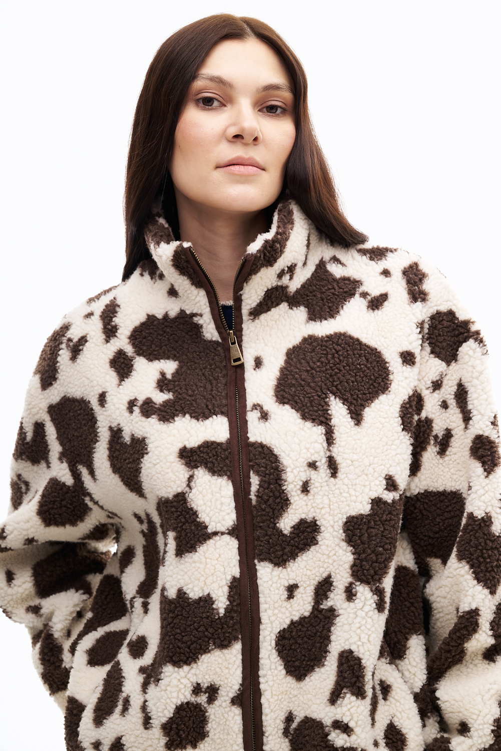 MC2 SAINT BARTH Куртка-флиска из эко-овчины с анималистичным принтом