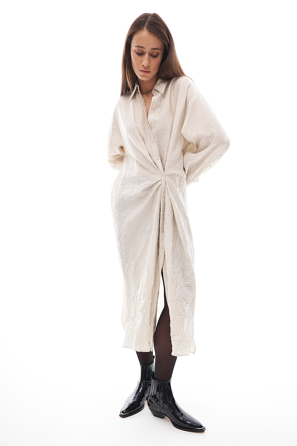 ROSEANNA Платье-трансформер из жатой вискозы с рисунком в полоску