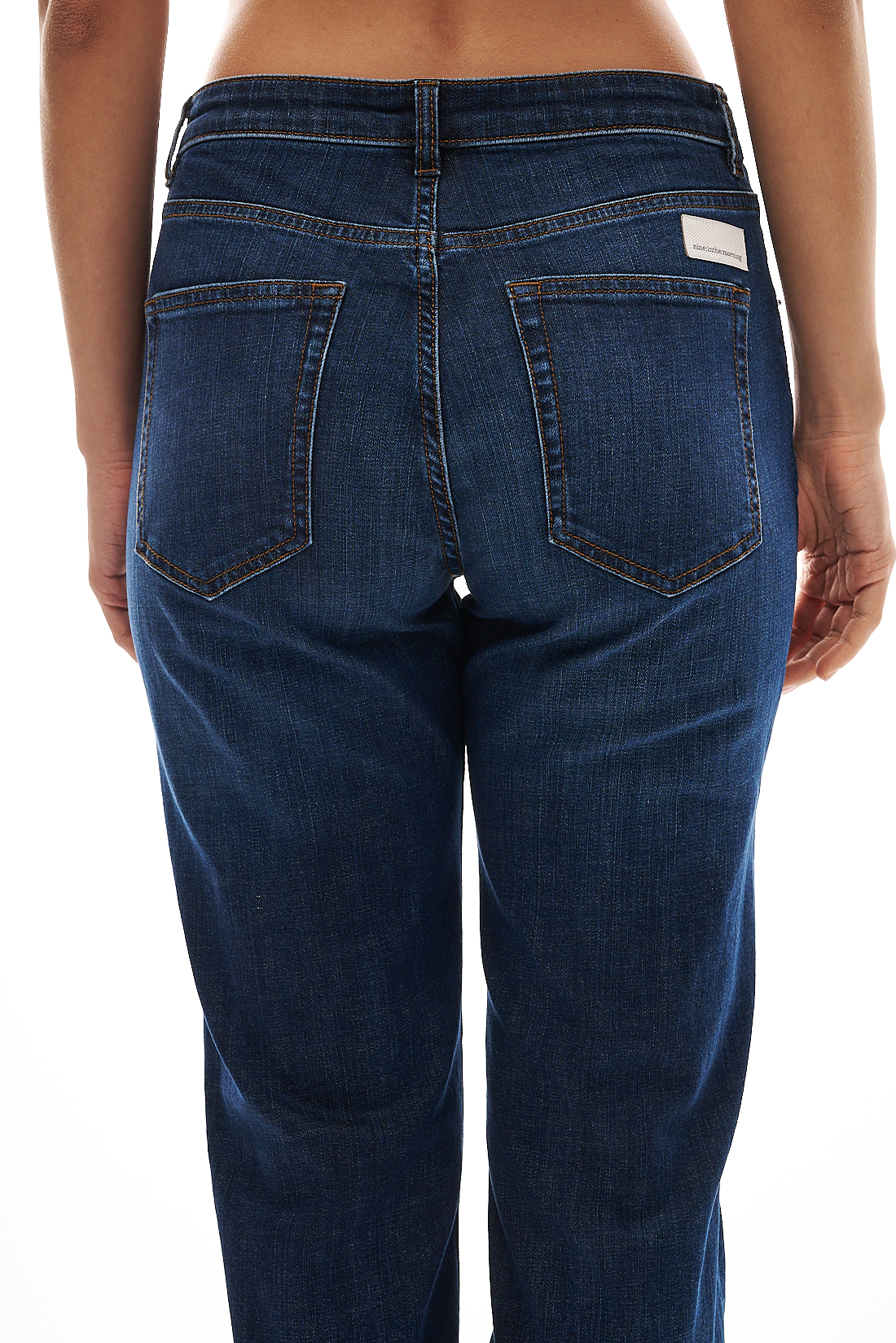 nine:inthe:morning Джинсы-сигареты LUCE из классического темно-синего денима с контрастной отстрочкой