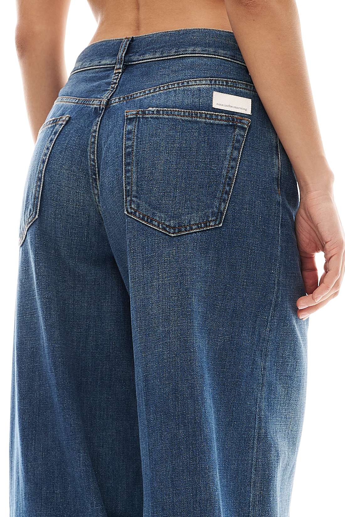 nine:inthe:morning Джинсы GEA кроя overcarrot из плотного премиального денима насыщенно-синего оттенка