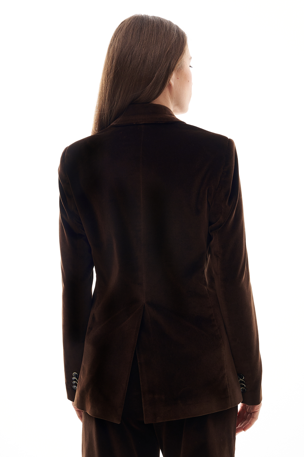 nine:inthe:morning Жакет AMBRA приталенного кроя из шелковистого бархата оттенка шоколада