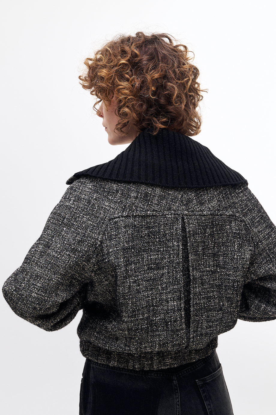 MARGAUX LONNBERG Бомбер с отложным воротником из видовой шерсти букле