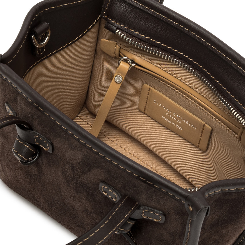 GIANNI CHIARINI Сумка-тоут MISS MARCELLA из премиальной замши оттенка эспрессо