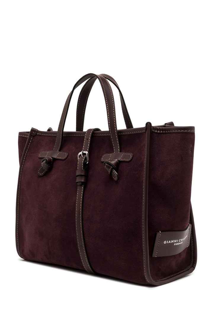 GIANNI CHIARINI  Сумка-тоут Marcella 32 из премиальной замши ягодного оттенка